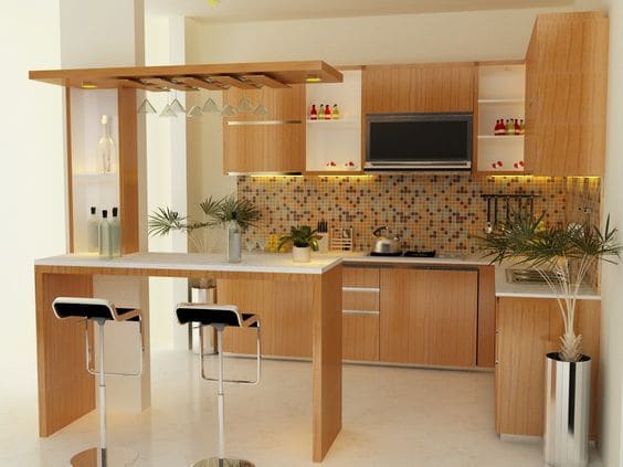 Mẫu Quầy Bar Tủ Bếp Đẹp - Hình 01