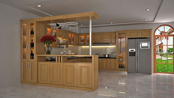 Quầy bar đi liền với tủ bếp