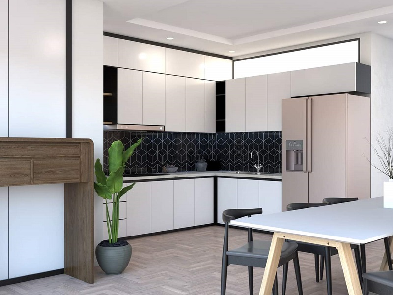 Ngoài việc sử dụng những thiết kế kiểu tủ bếp nhỏ gọn, chúng ta có thể tận dụng tối đa không gian sử dụng của căn bếp.