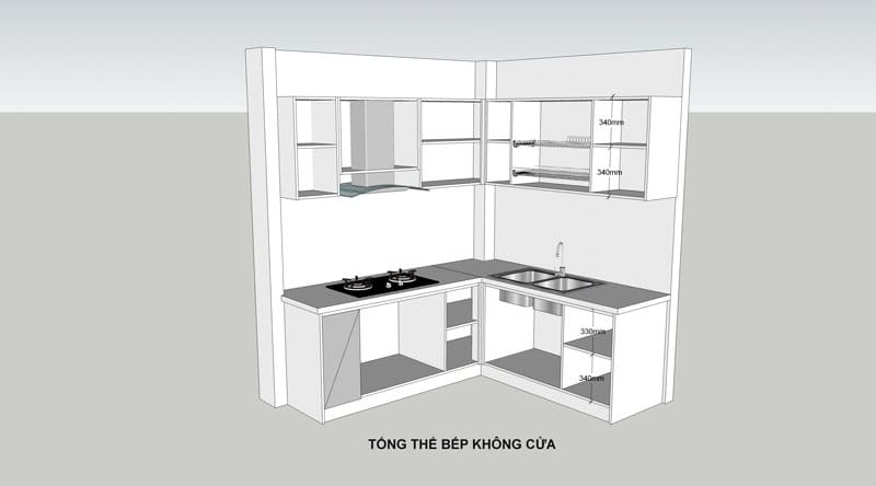 Bố trí vị trí chức năng hệ tủ bếp nhỏ đẹp cho căn hộ chung cư