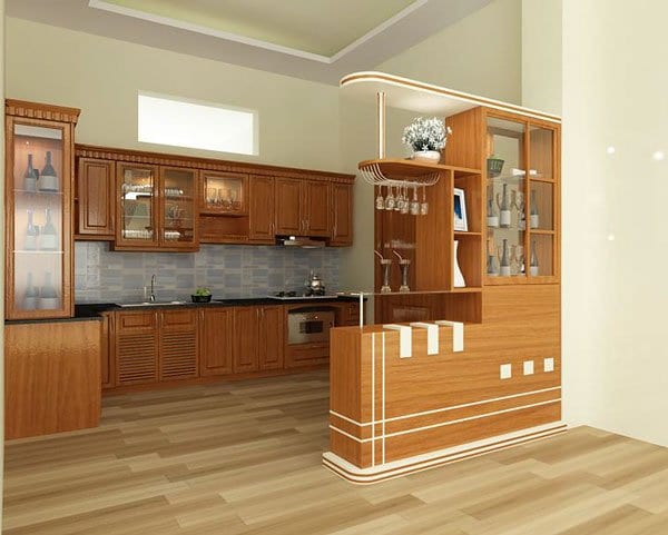 Quầy bar thiết kế gần bếp
