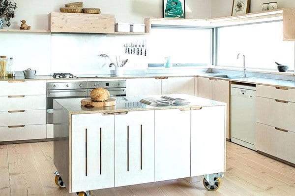 Bổ sung tủ bếp phụ di động: tăng không gian sử dụng cho gian nhà bếp nhỏ đẹp