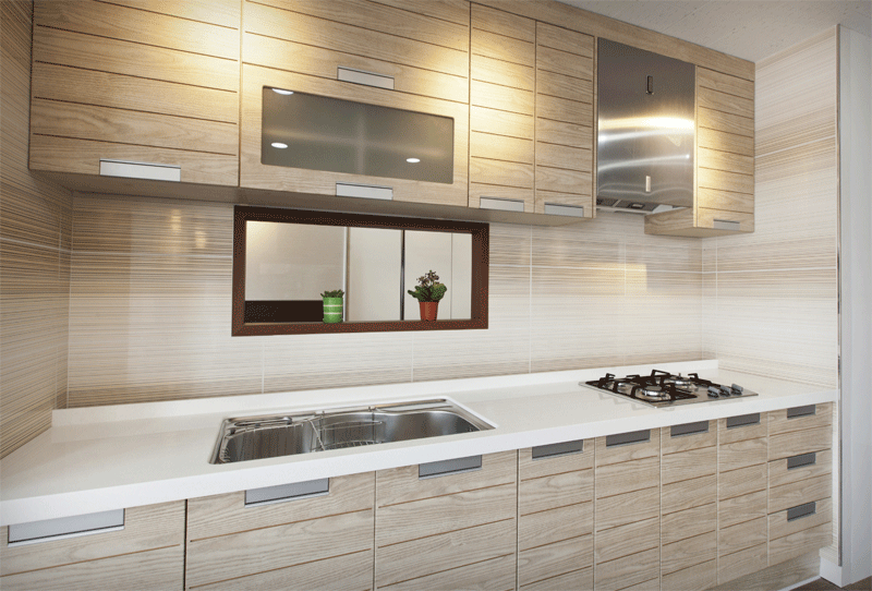 Sự nhẵn bóng của đá Solid Surface mang đến nét đẹp hiện đại, tinh tế cho căn bếp.