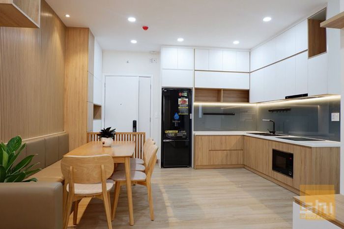 Mẫu tủ bếp mdf phủ melamine cho căn hộ nhỏ - 2.550.000đ/md - hình 02