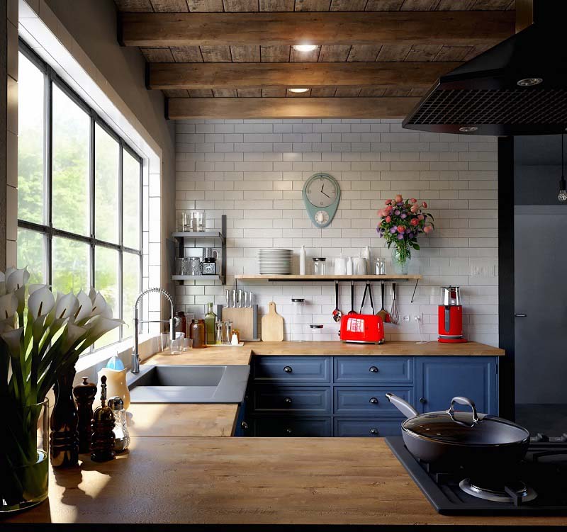 Cách phối màu trong căn bếp này là một gợi ý đáng để bạn học hỏi khi thiết kế không gian nấu nướng