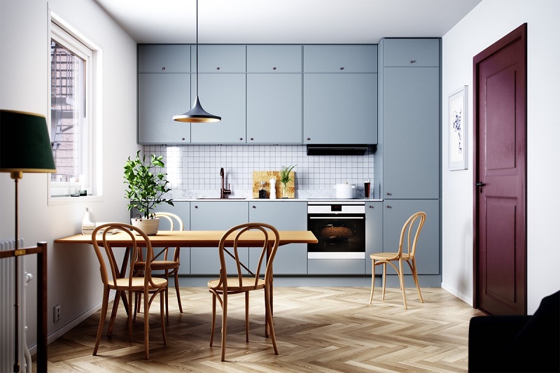 Không gian bếp ngăn nắp, gọn gàng thể hiện được nét hiện đại trong phong cách sống