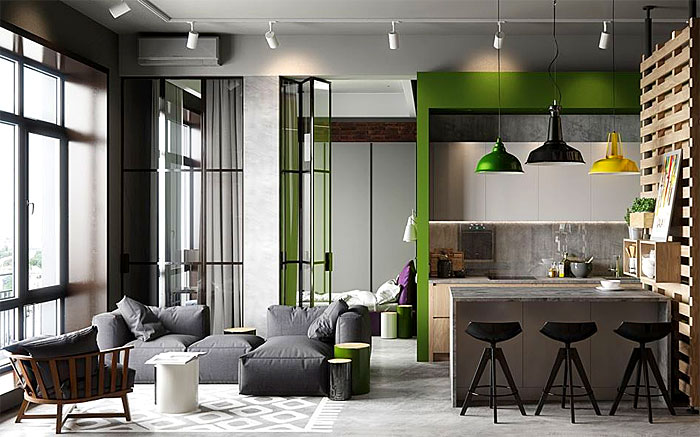 Cận cảnh nội thất một số mẫu thiết kế cho căn hộ chung cư 50m2 2 phòng ngủ