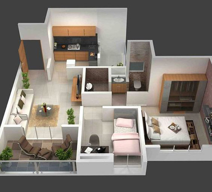 20 mẫu thiết kế nội thất căn hộ 56m2 đẹp hiện đại tiện nghi