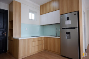 Tủ Bếp Đẹp Melamine vân gỗ giá rẻ tiết kiệm chi phí