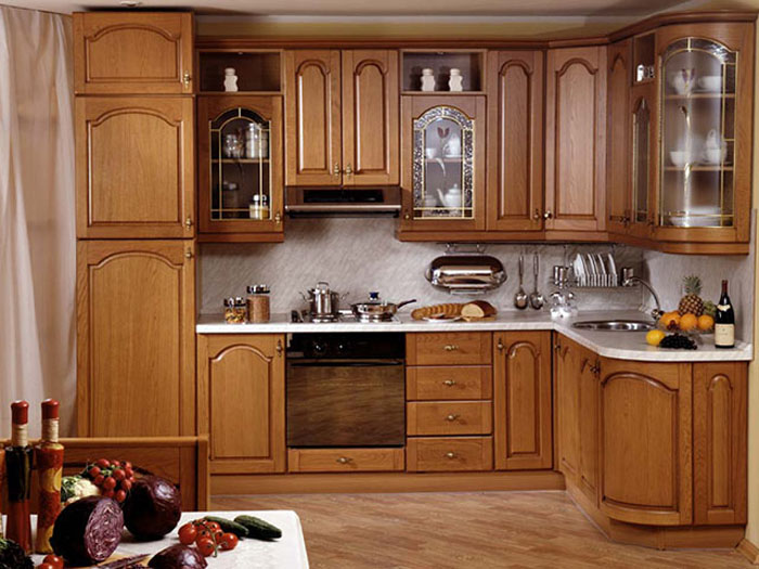 mẫu tủ bếp gỗ tự nhiên đẹp - mẫu 05