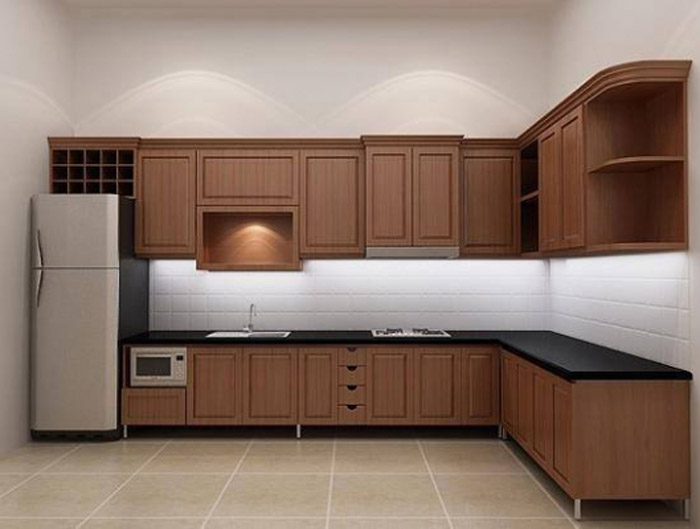 mẫu tủ bếp gỗ tự nhiên đẹp - mẫu 04