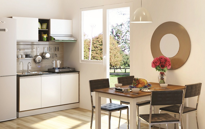 Bạn nên lựa chọn phong cách và những màu sắc mang hơi hướng hiện đại, tinh tế để giữ được nét đẹp cho một căn bếp nhỏ.