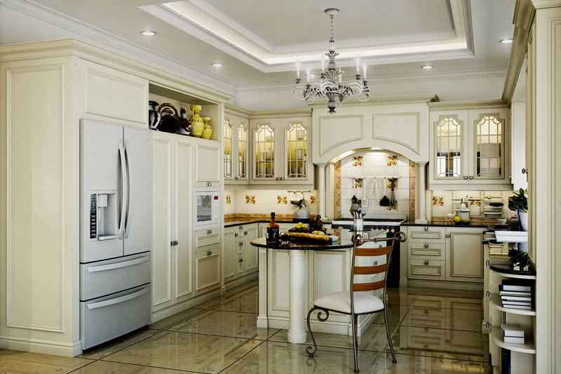 Tủ bếp cổ điển đẹp - Mẫu 02