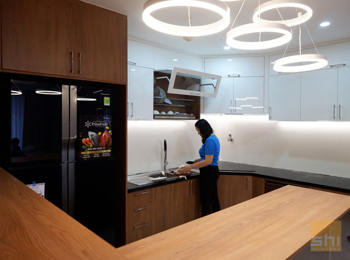 Tủ bếp gỗ công nghiệp phủ Laminate