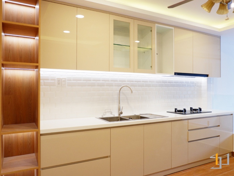 Tủ Bếp Acrylic Đụng Trần - TB54 | Nội Thất S-housing