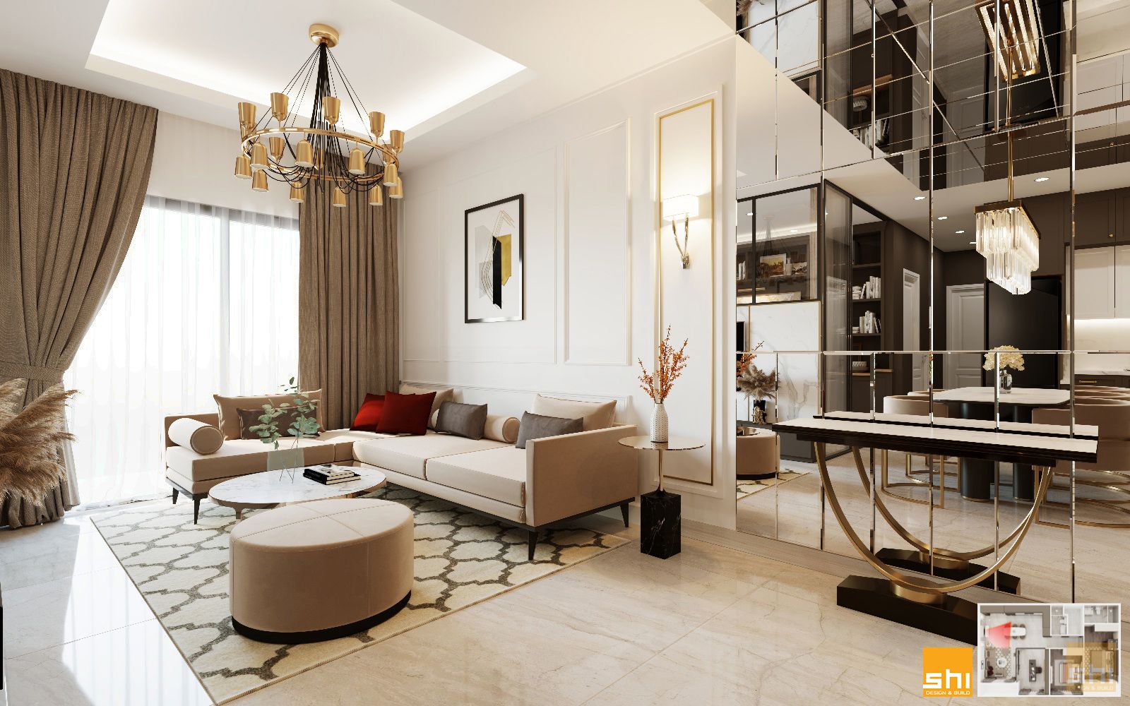 Ứng dụng của kính trang trí trong nội thất