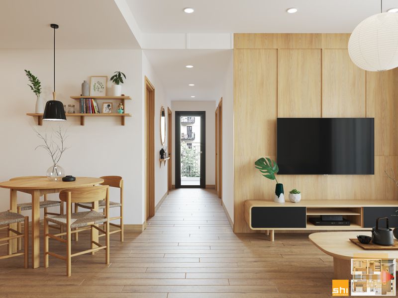 Thiết kế nội thất căn hộ Vinhomes Grand Park phong cách Japandi đẹp