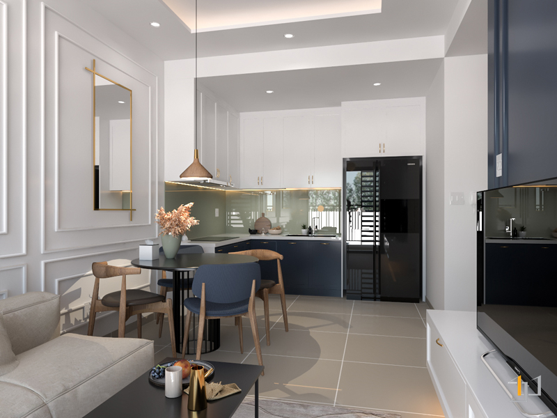 Thiết kế mở kết nối phòng khách và phòng ăn