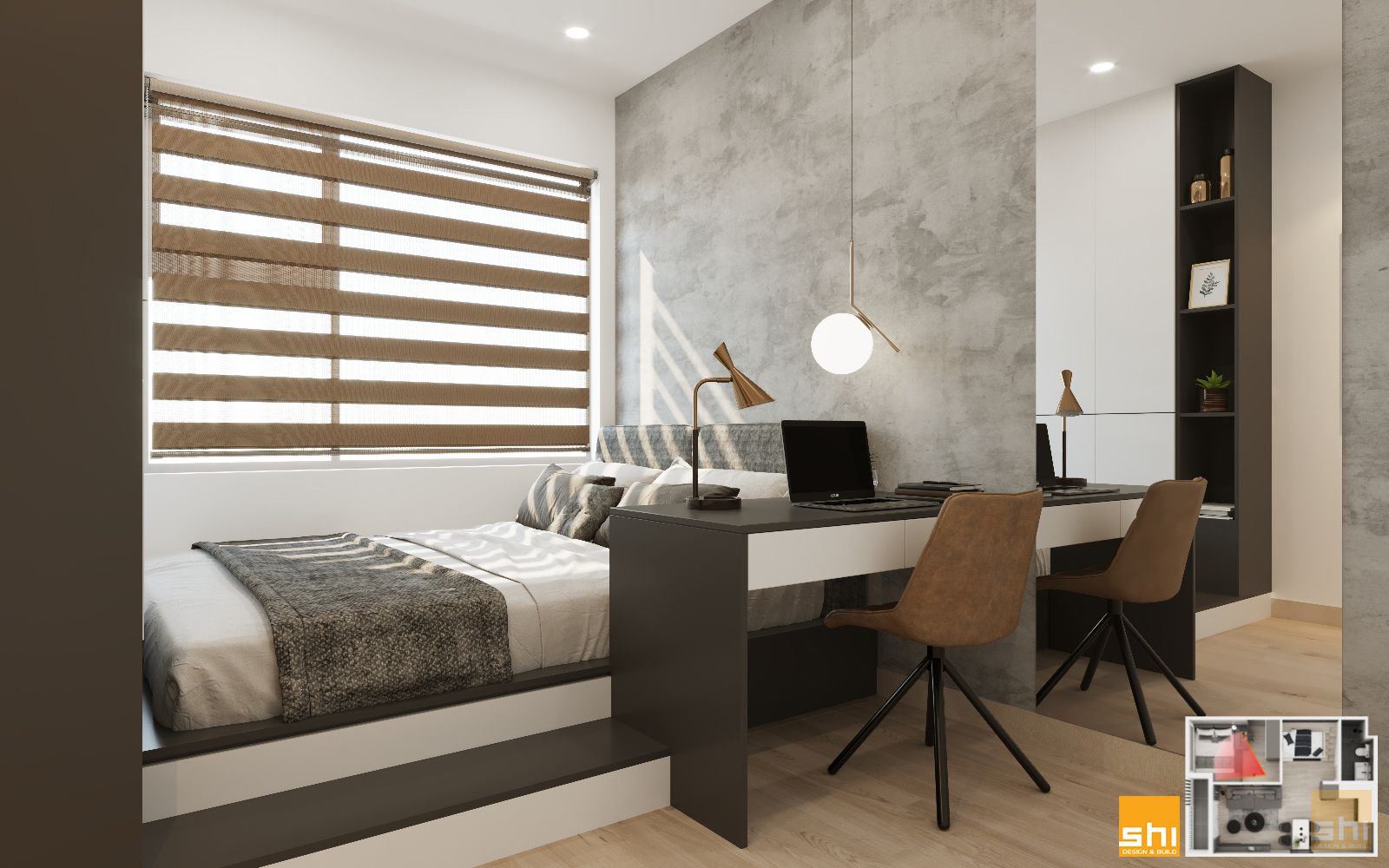Thiết kế nội thất căn hộ 1 phòng ngủ cho gia đình trẻ
