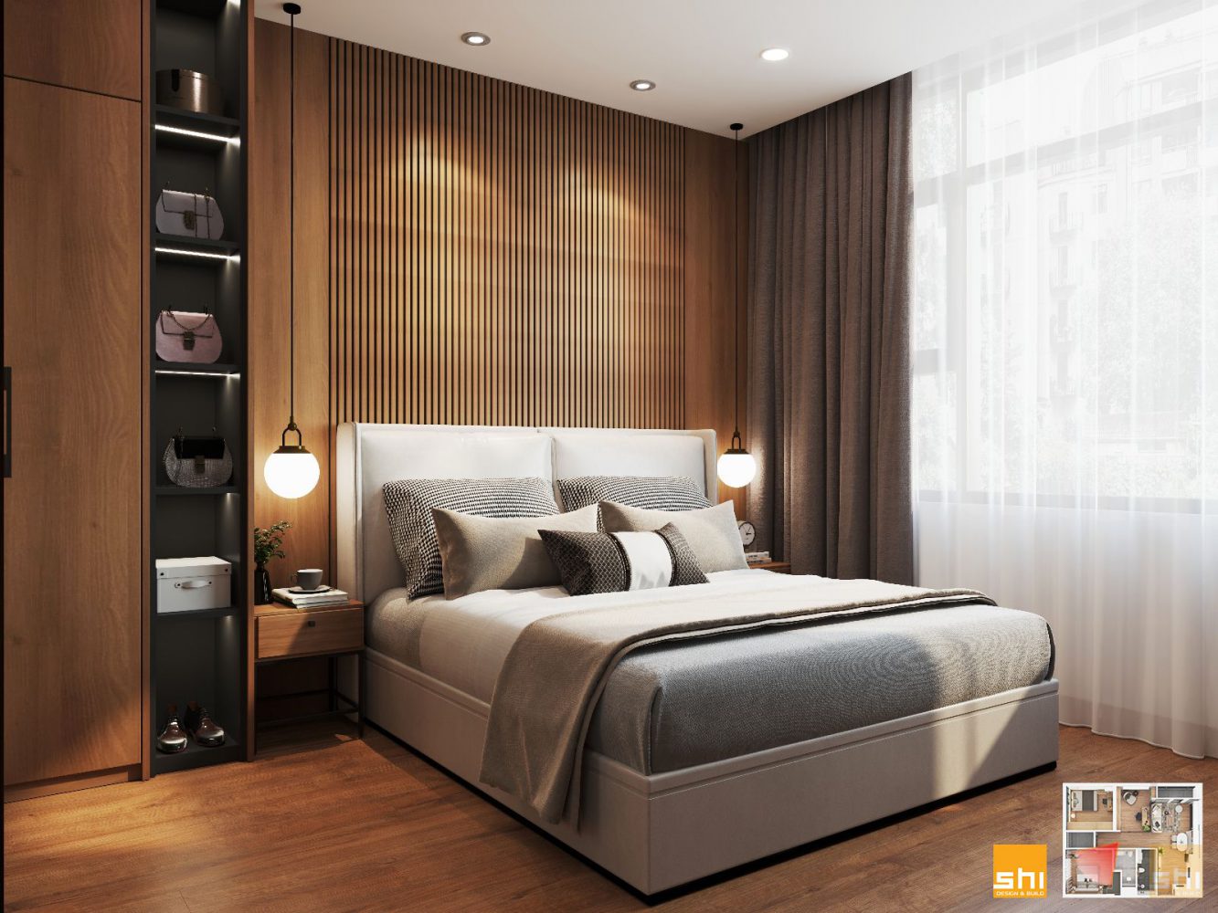 Thiết kế nội thất căn hộ chung cư cao cấp – khu vực phòng ngủ