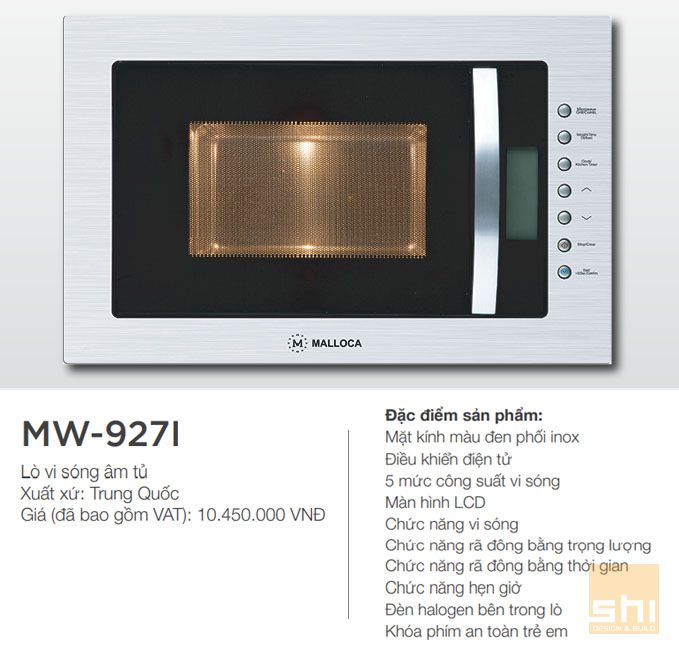 Lò vi ba âm tủ MW-927I Malloca