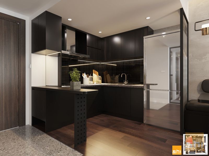 Thiết kế nội thất chung cư với gam màu đen