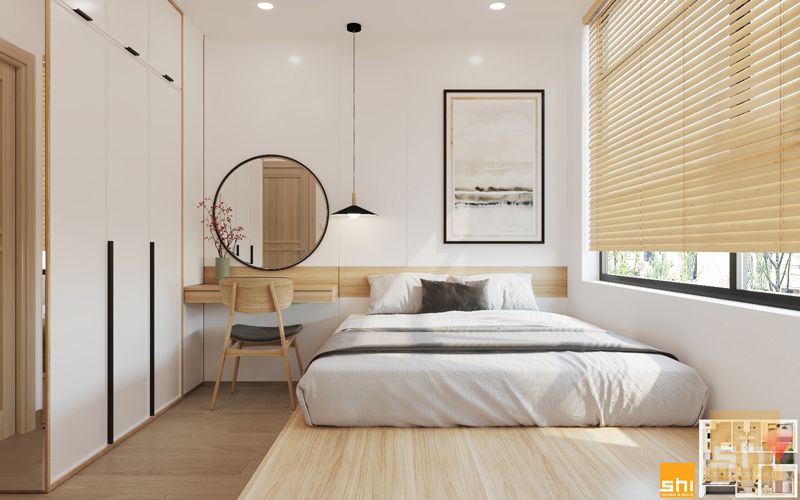 Thiết kế nội thất chung cư với mành tre