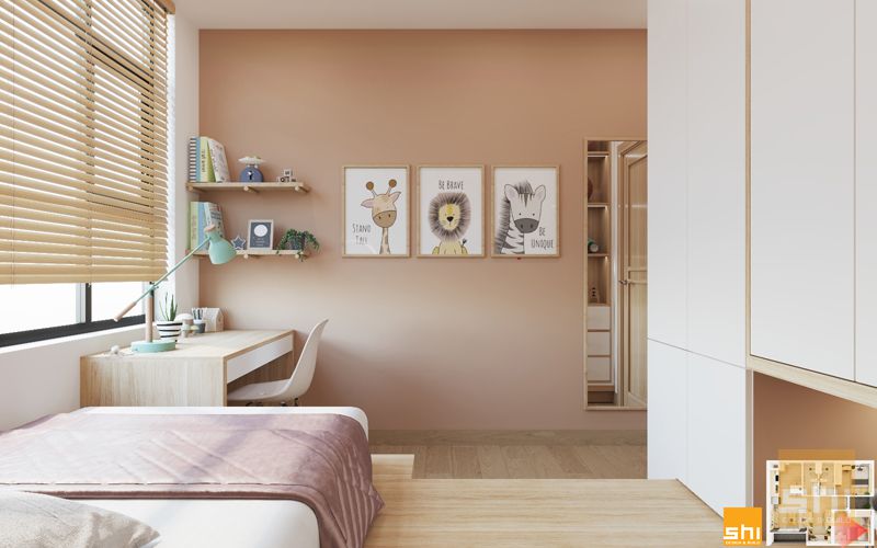 vThiết kế nội thất chung cư với màu sắc tươi sáng