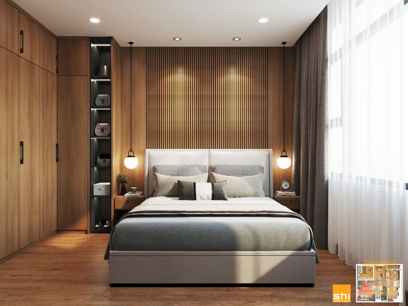 Thiết kế nội thất chung cư với gỗ tự nhiên