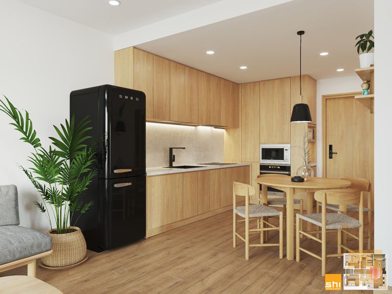 Phòng bếp và phòng ăn trong thiết kế nội thất chung cư