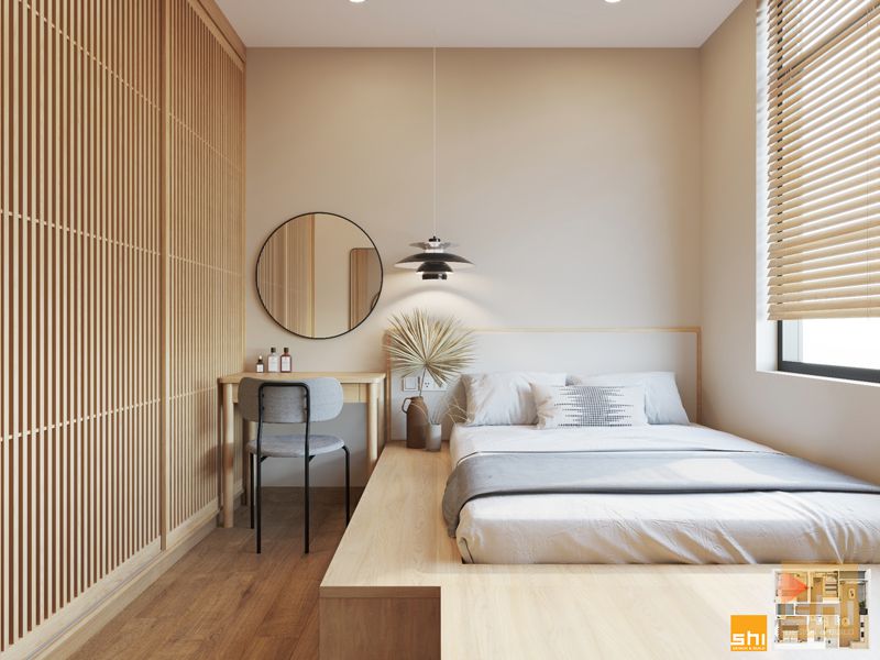 Thiết kế nội thất chung cư với cửa lùa