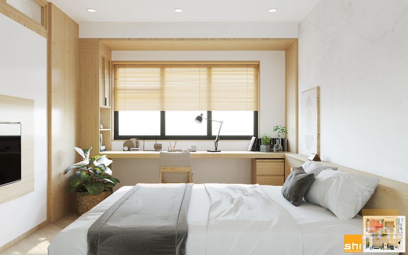 Thiết kế nội thất chung cư với khung cửa sổ lớn