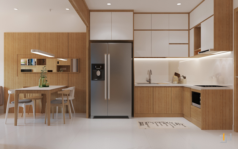 Các vật dụng nội thất bếp được bố trí khoa học