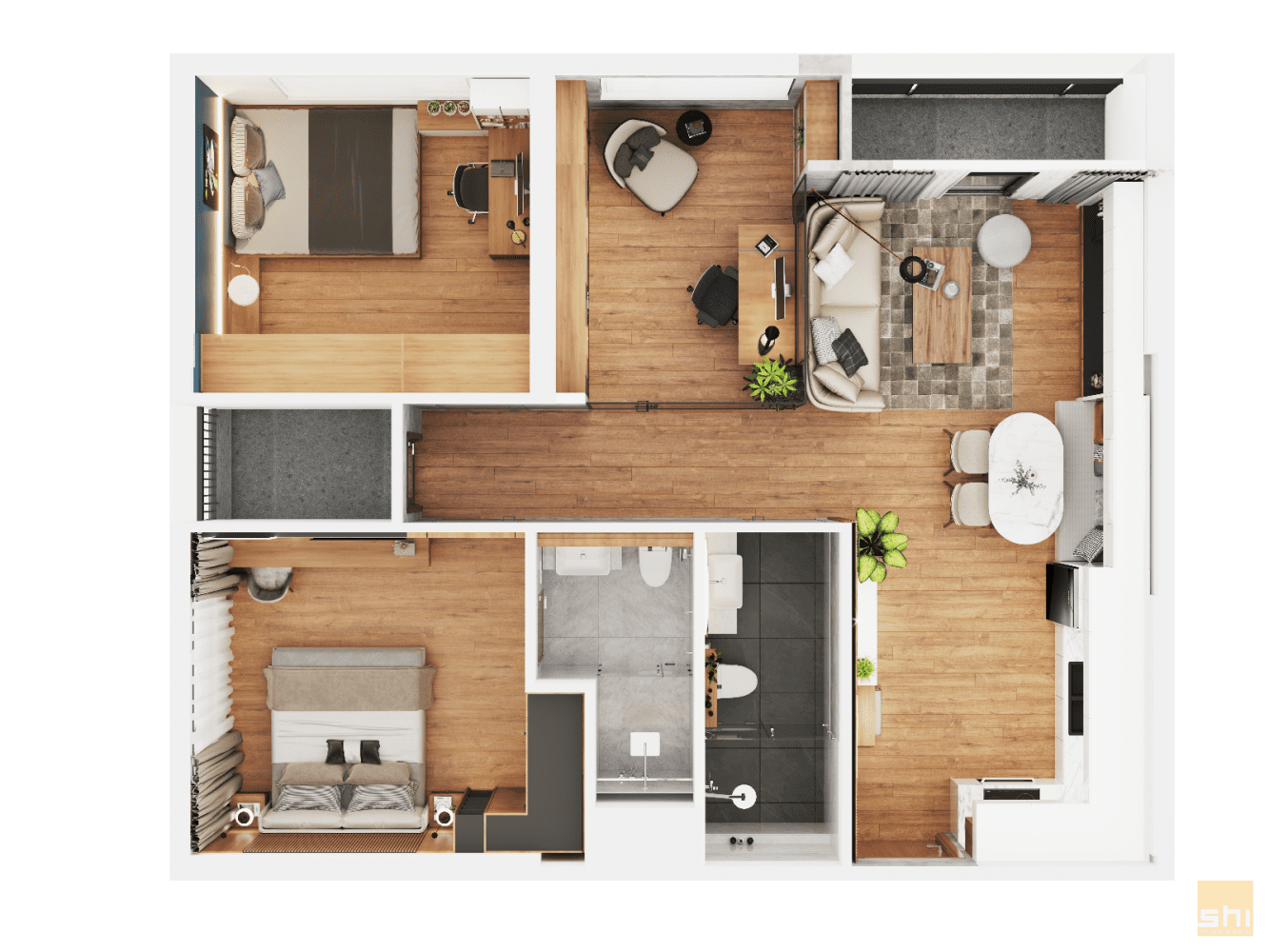 Thiết Kế Nội Thất Căn Hộ Vinhome Hiện Đại 01