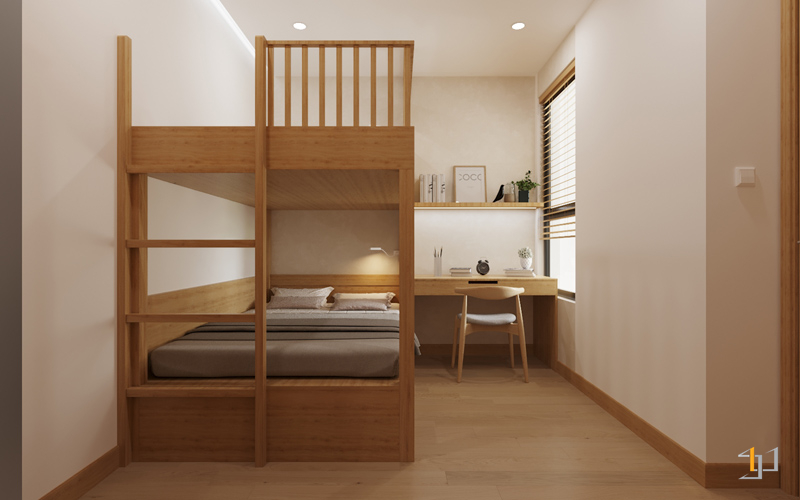 Thiết kế giường tầng dôi cho bé