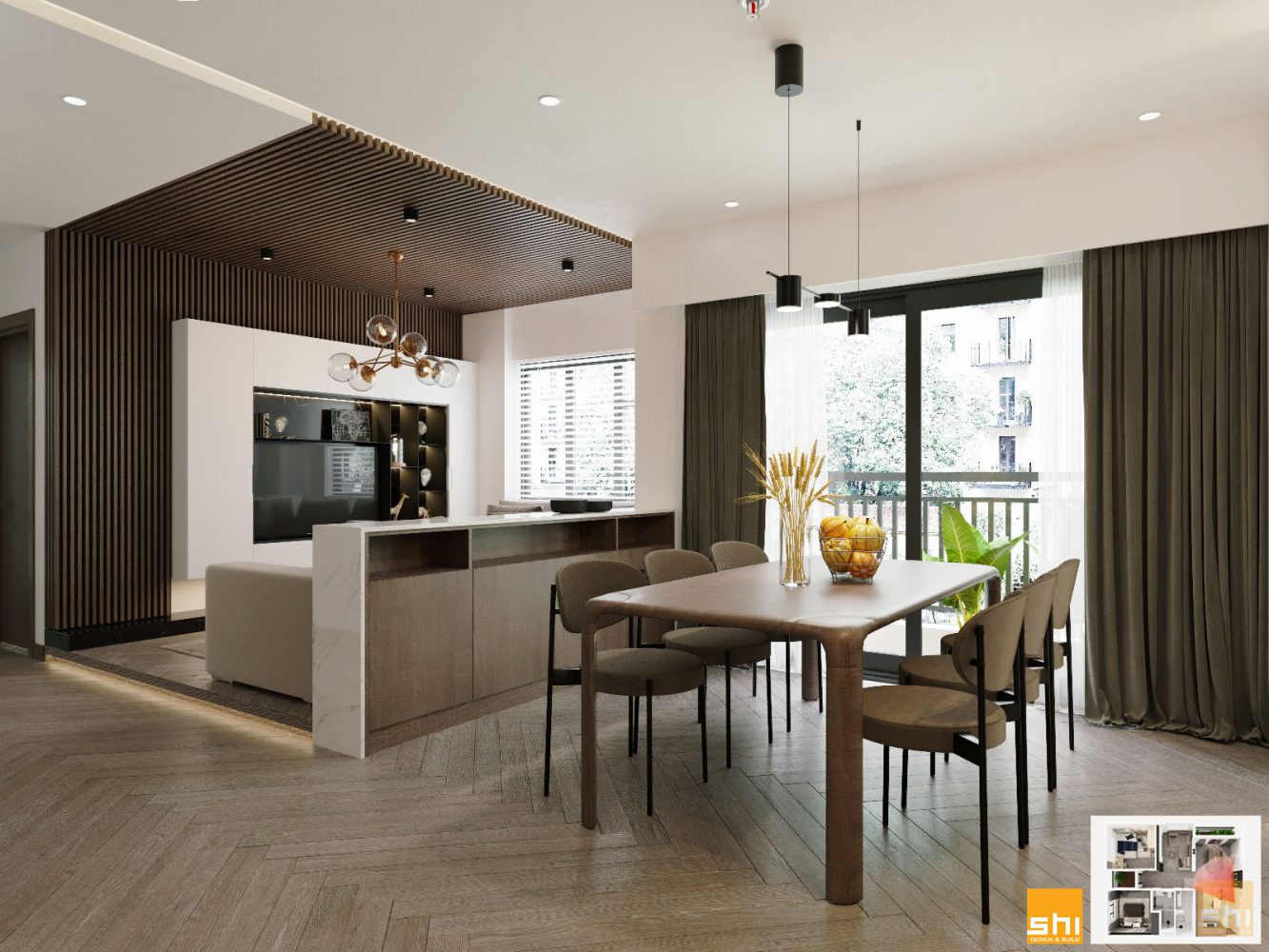 Thiết kế nội thất chung cư 72m2 cho người mệnh Thổ