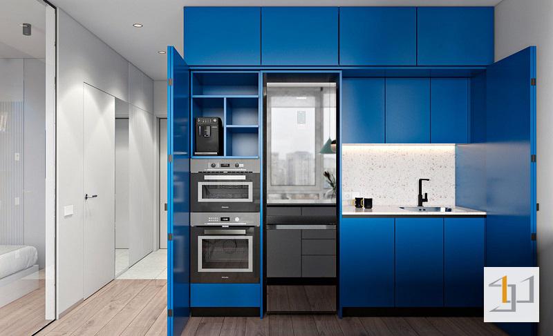 Không gian bếp cho thiết kế nội thất chung cư 66m2