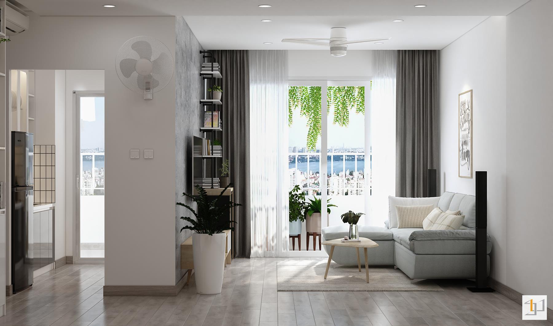 thiết kế nội thất chung cư đơn giản - 06 Thiết kế nội thất chung cư không gian phòng khách