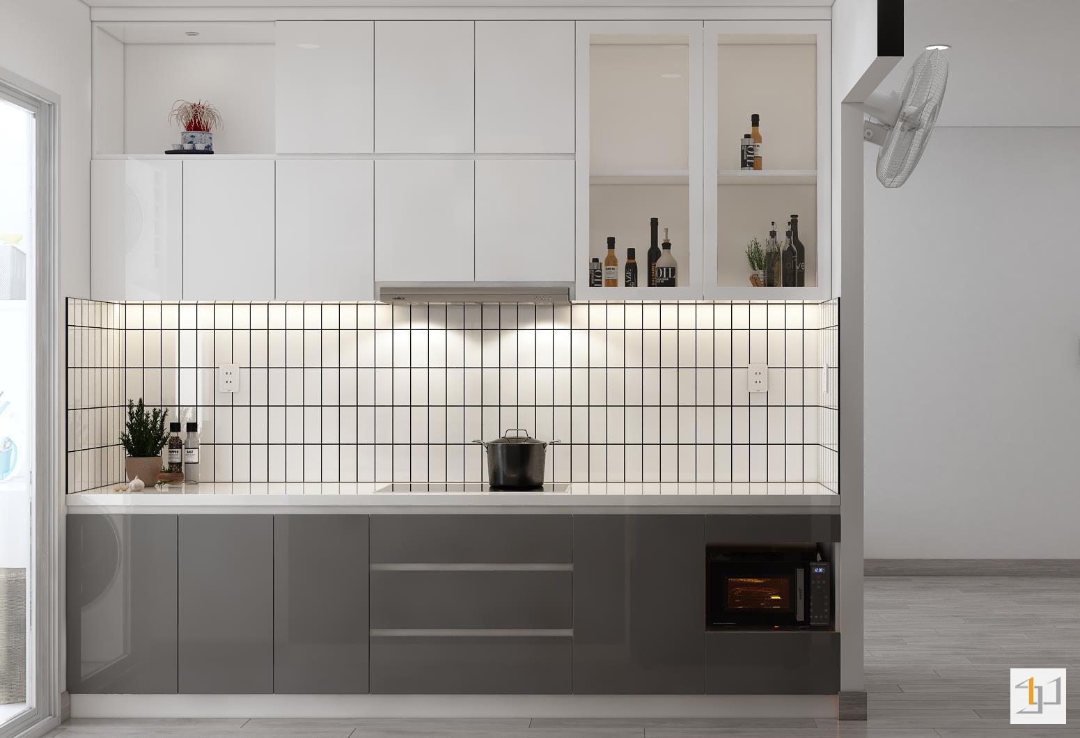 thiết kế nội thất chung cư đơn giản - 09 Thiết kế nội thất chung cư cho phòng bếp