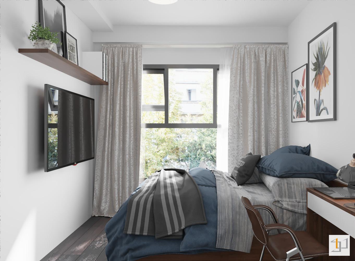 Phòng ngủ cho thiết kế nội thất chung cư mini