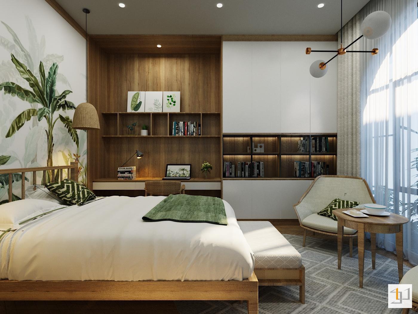 Thiết kế kệ sách bằng gỗ