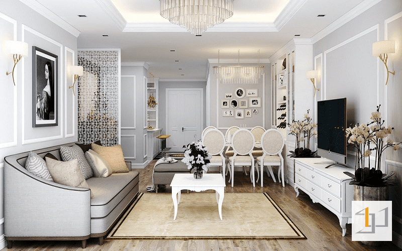 Vẻ đẹp vượt thời gian thiết kế nội thất chung cư tân cổ điển