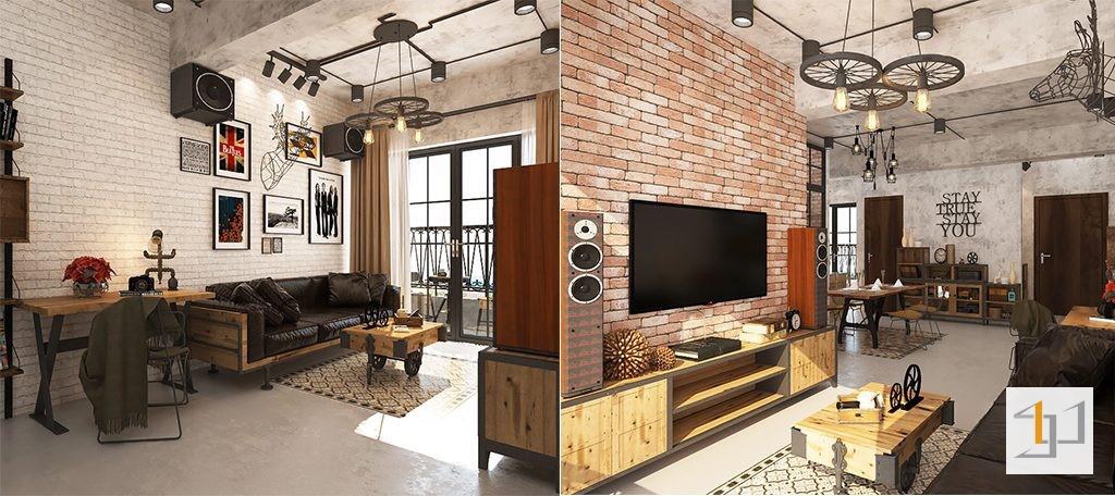 Nội thất phong cách công nghiệp cho thiết kế nhà cấp 4