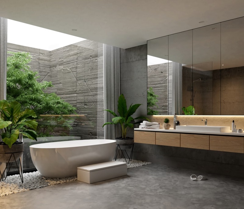 Mảnh xanh bên cạnh tắm đẹp cho biệt thự