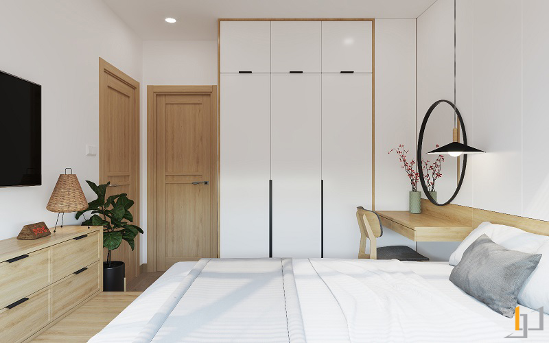 Phòng ngủ được thiết kế nội thất độc đáo với những vật dung mang đậm nét văn hóa Nhật Bản
