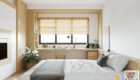 Bàn làm việc gỗ MFC giúp tiết kiệm chi phí trong căn hộ Vinhomes Grand Park phong cách Japandi do S-housing thiết kế