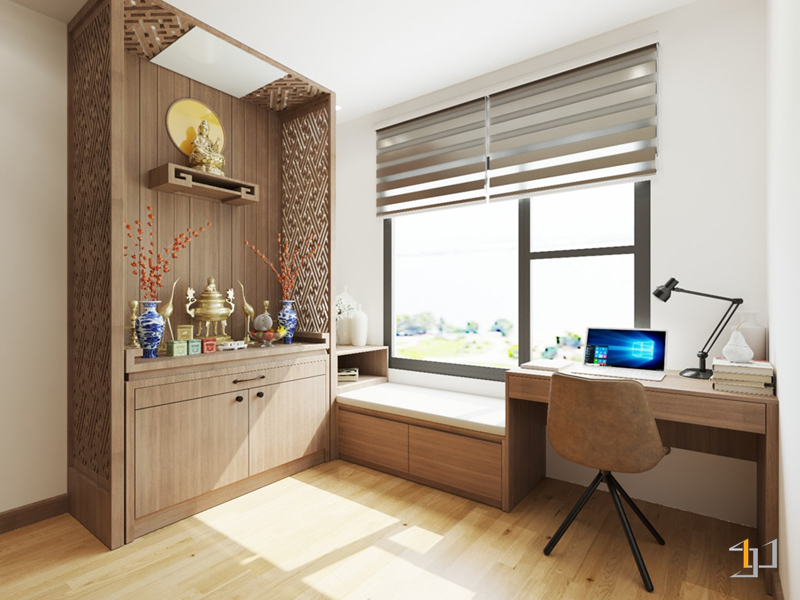 Thiết kế nội thất windowseat và bàn đọc sách