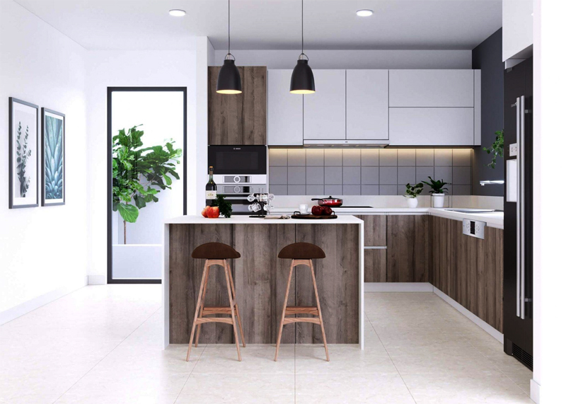 Thiết kế nội thất phòng bếp nhà ống hiện đại và tiện nghi