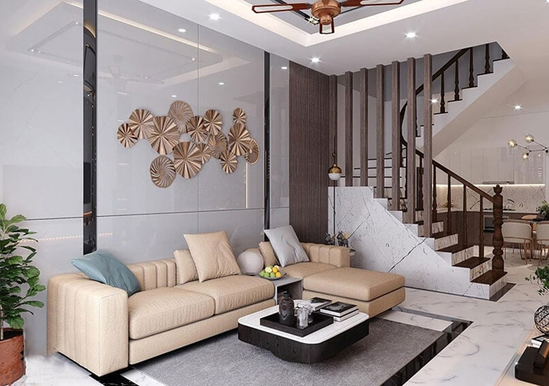 Phòng khách nhà ống phong cách Tân cổ điển