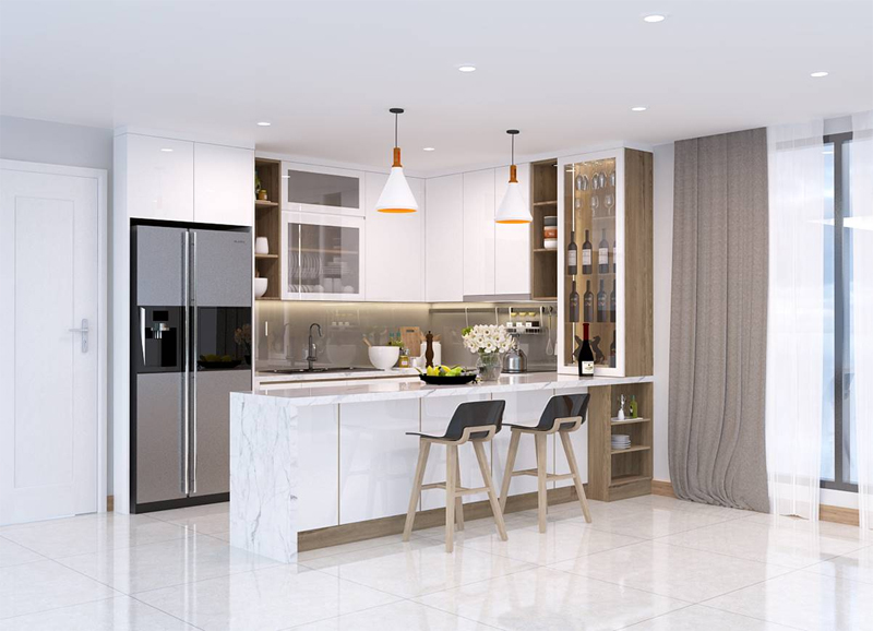 Mẫu thiết kế phòng bếp được chú trọng về mặt công năng